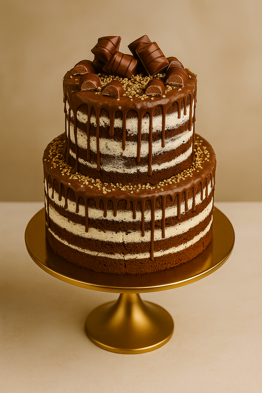 2-stöckige Torte mit kinder buenoŸ Riegeln