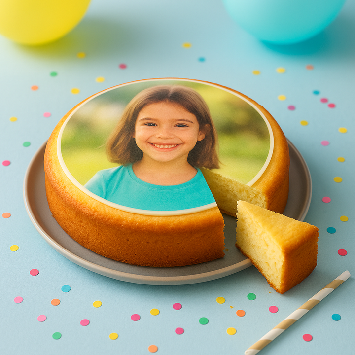 Tårtlock med foto, runt