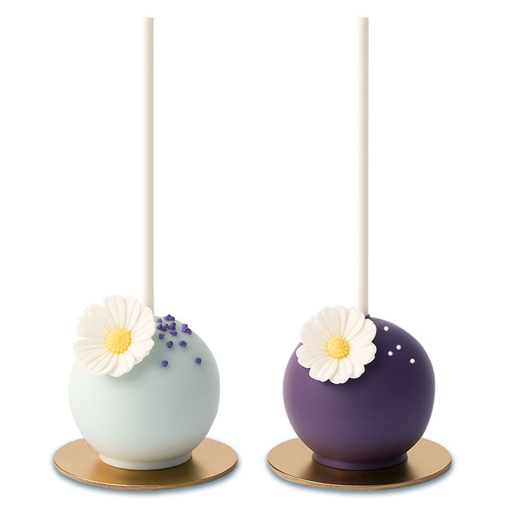 Blomsterförtrollning Cake-Pops Vit & Lila (10 stycken)