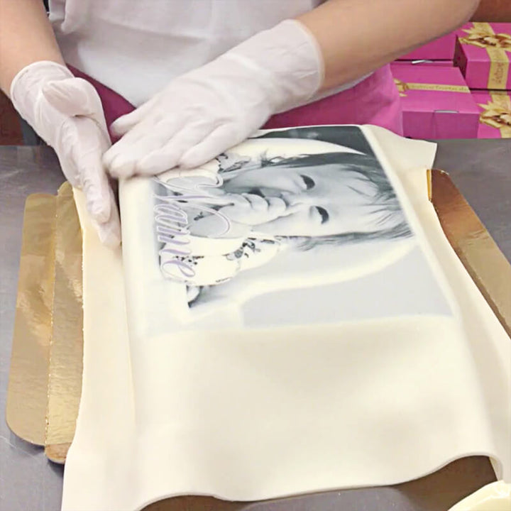 Tårtlock med foto, rektangulärt