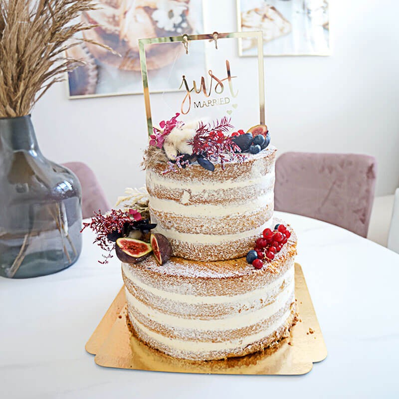 2 våningstårta bröllop inkl torkade blommor cake topper beställ online