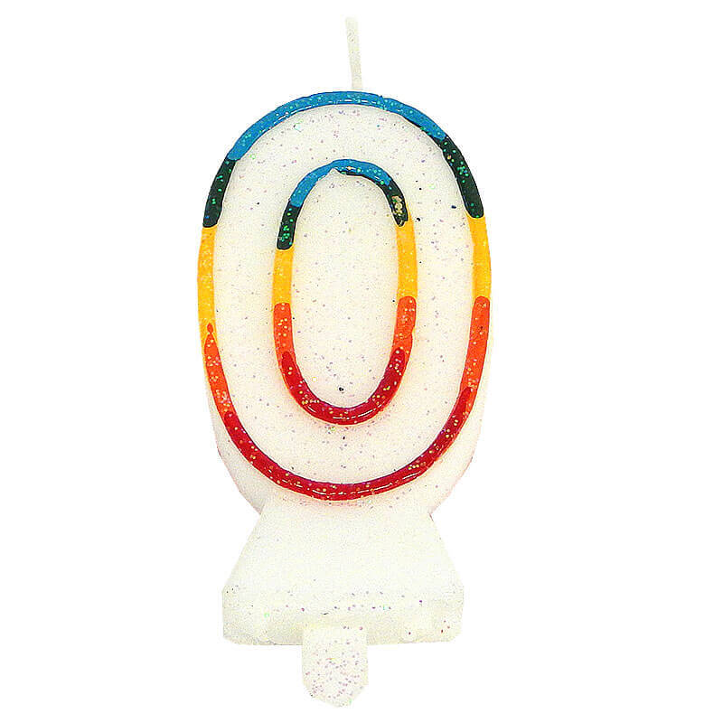 Färggrannt sifferljus 0, ca 7,5 cm 