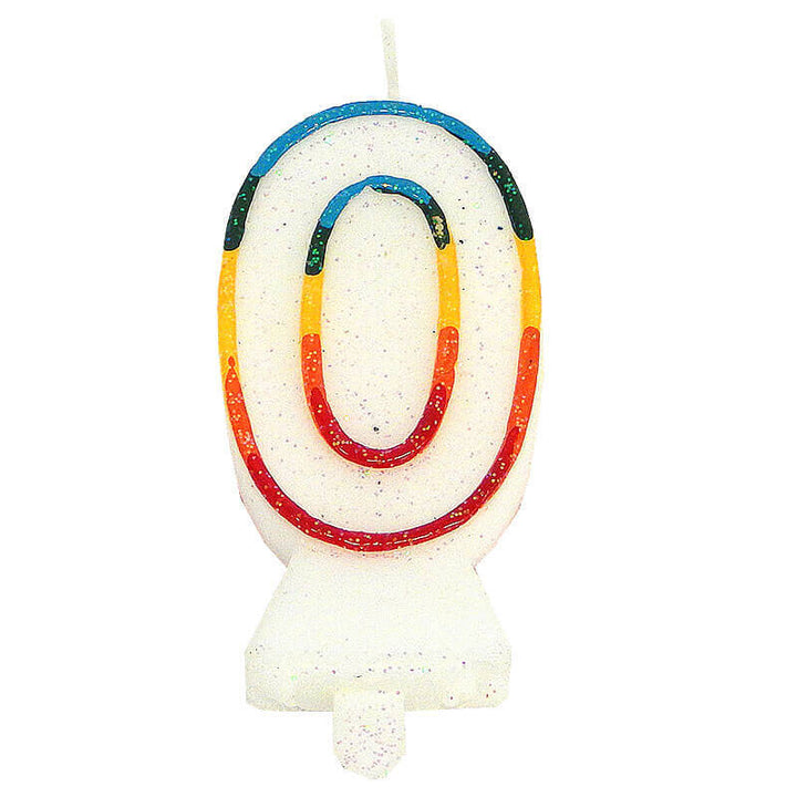 Färggrannt sifferljus 0, ca 7,5 cm 