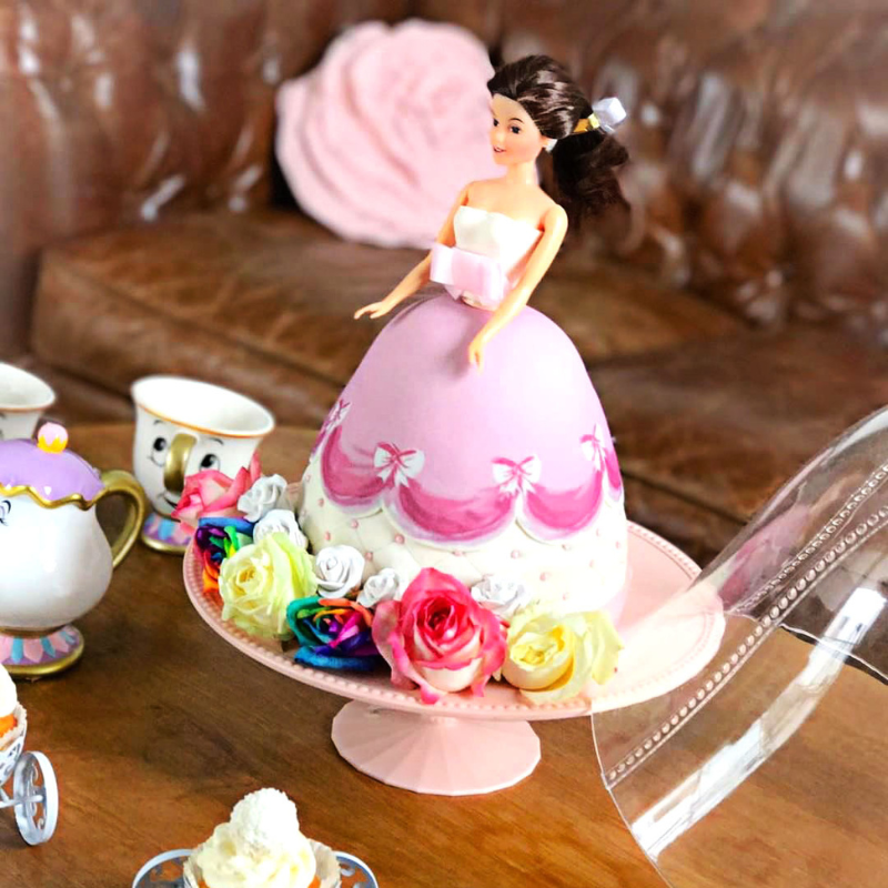 Deluxe docktårta prinsessa, rosa