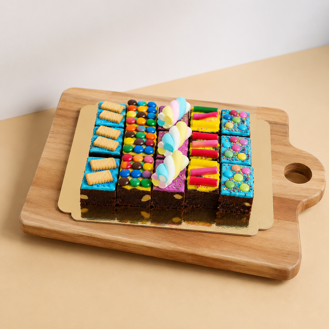 Brownies med färgglad dekorations-mix (15 st)