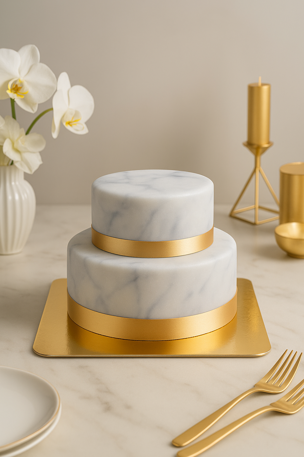 Deluxe marmortårta i två våningar