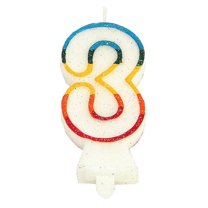 Färggrannt sifferljus 3, ca 7,5 cm 