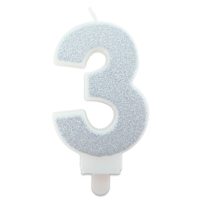Silver sifferljus nummer 3