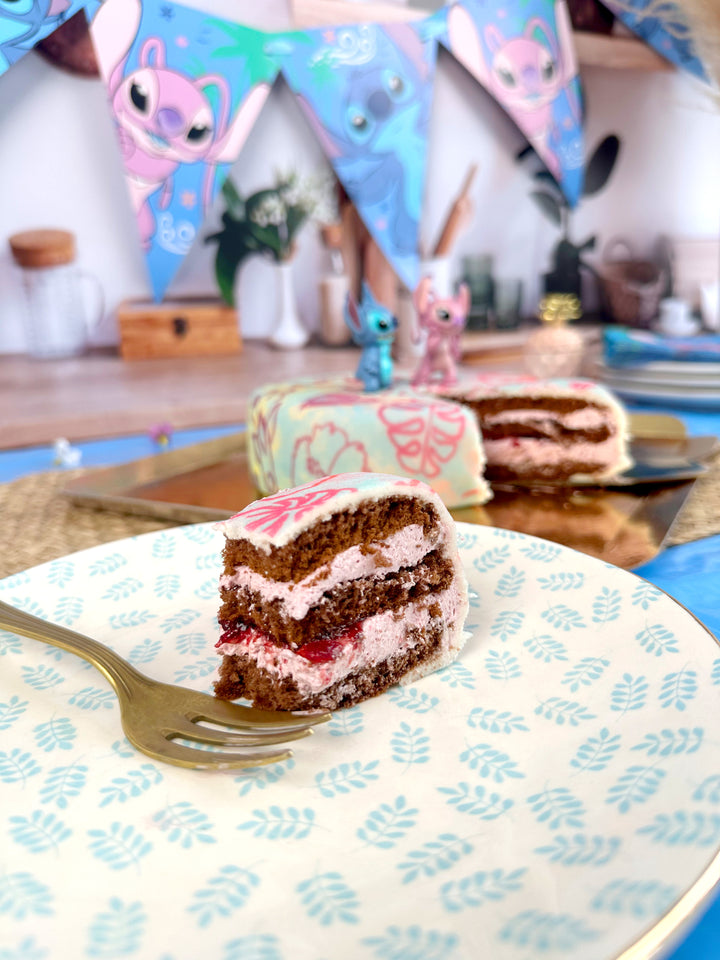 Angel & Stitch® på tropisk deluxe-tårta