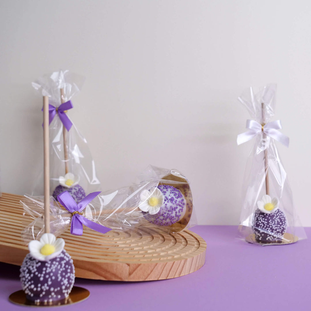 Blütenzauber Cake-Pops Weiß & Lila (10 Stück)
