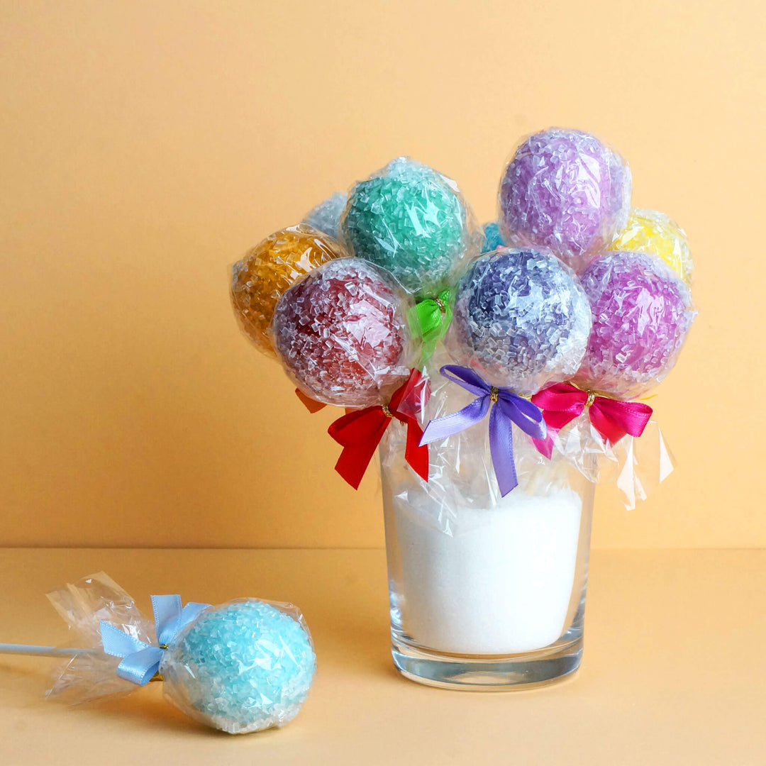 Färgglada kristall-Cake Pops (10 stycken)