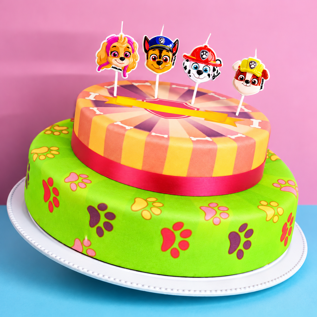 Paw Patrol® på tvåvånings rosa hundtass-tårta