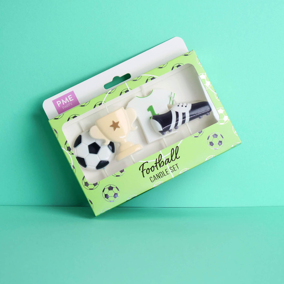 Fotbollstårtljus-set (4 stycken)
