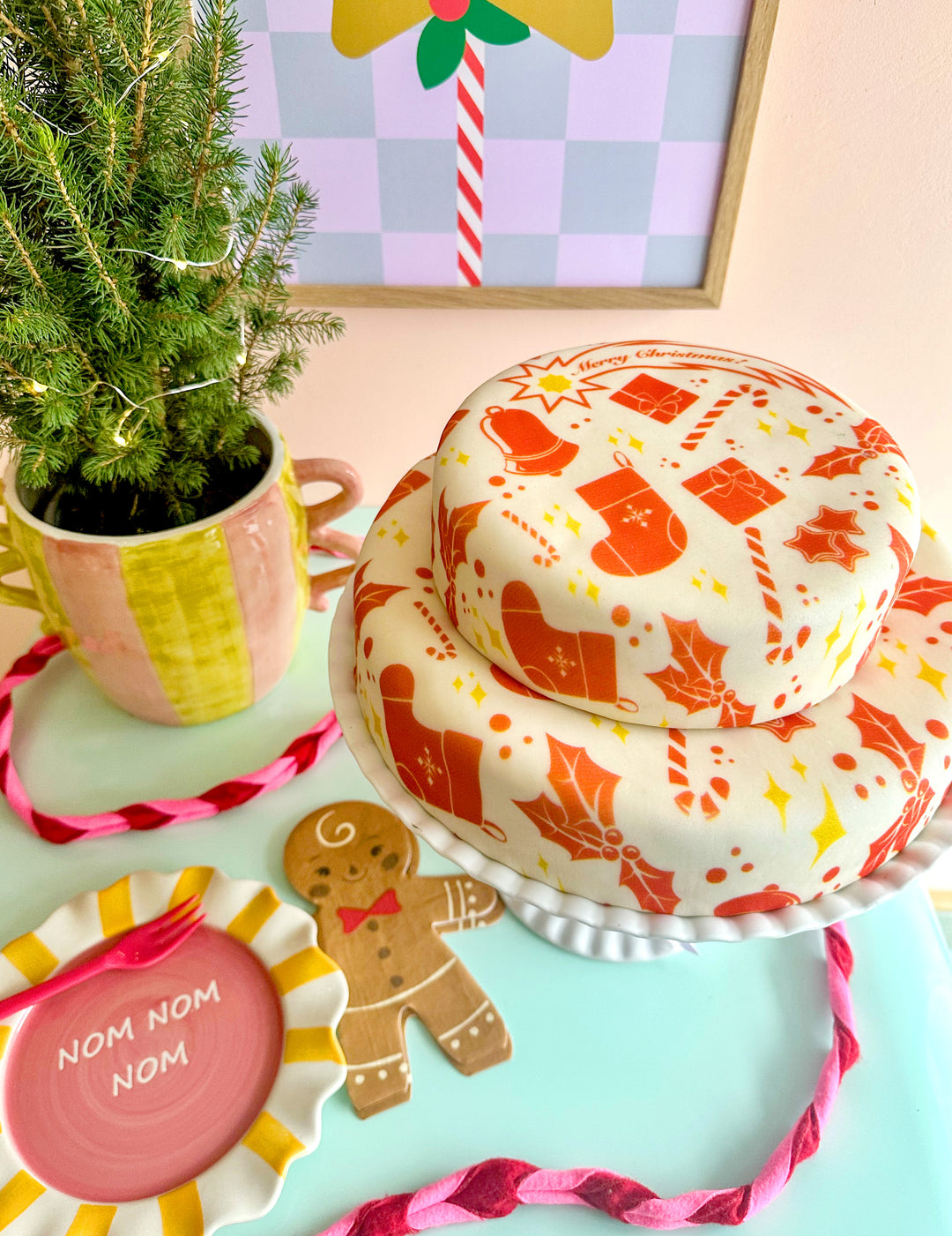 Presentpapperstårta "Jul"