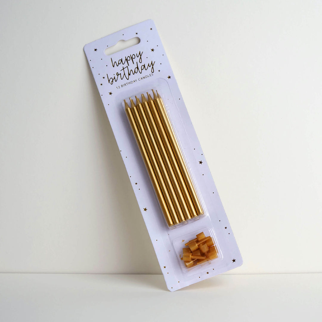 Guldfärgade tårtljus (12 st)