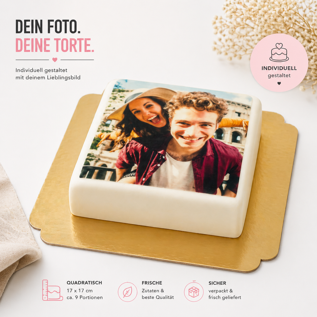 Quadratische Fototorte