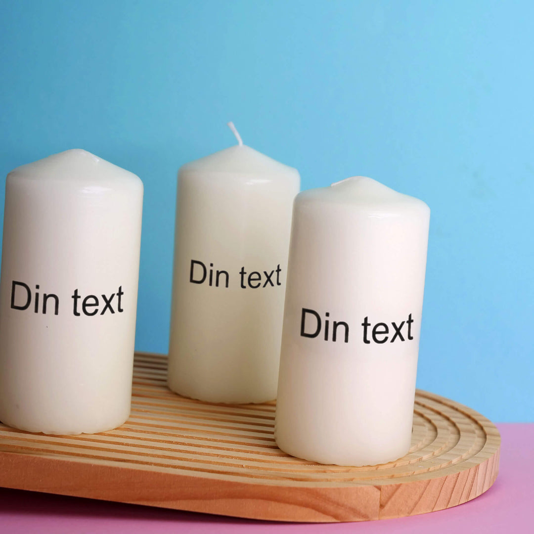 Födelsedagsljus med personlig text