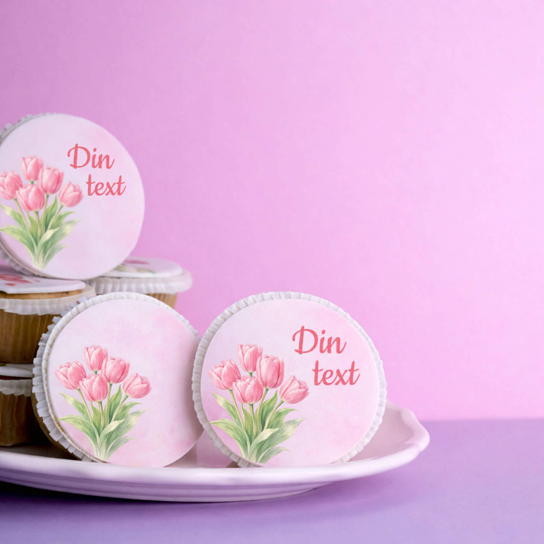 Mors dag tulpan-cupcakes (9 stycken)