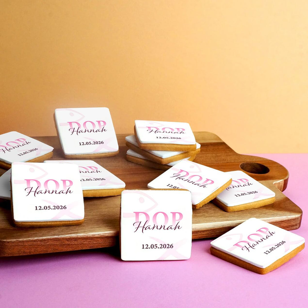 Rosa kakor till dop (12 st)