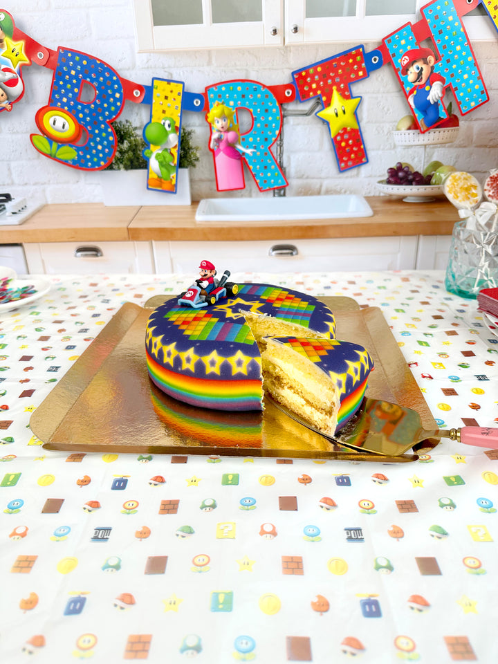 Mario kart® på regnbågsbana-tårta