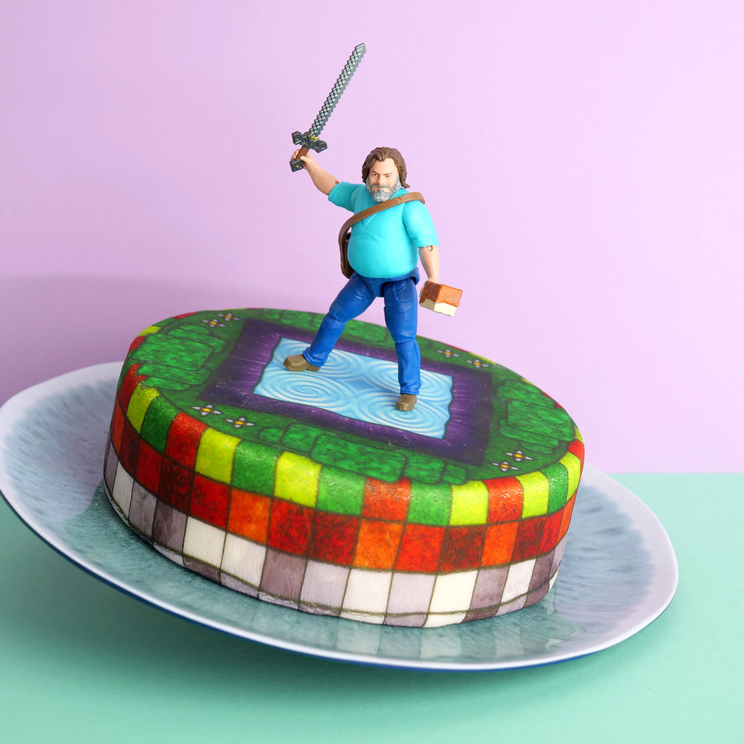 Minecraft®-figur på dimensionsportaltårta