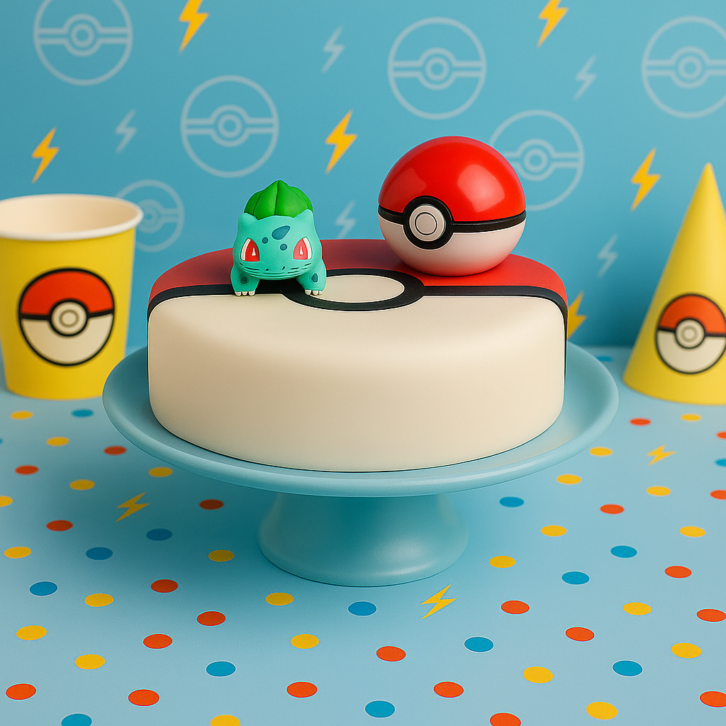 Pokemon auf Spielball-Torte