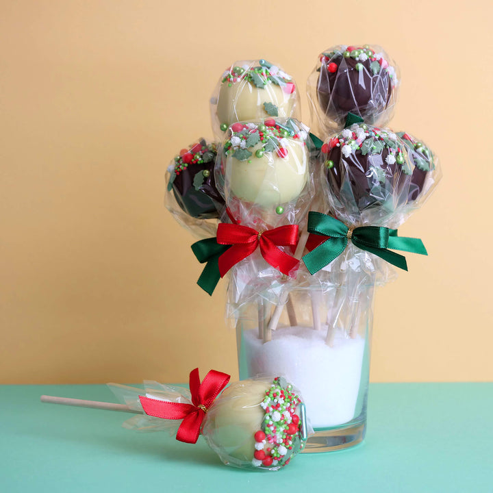 Jul-Cake-Pops med röd-grönt strössel (12 st)