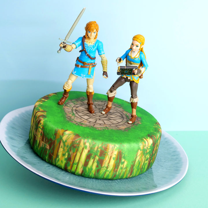 Zelda® & Link® på skogsruinstårta