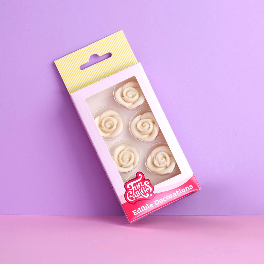 Vita sockerrosor (set med 6 st)