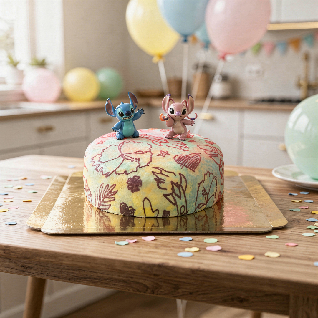 Angel & Stitch® på tårta