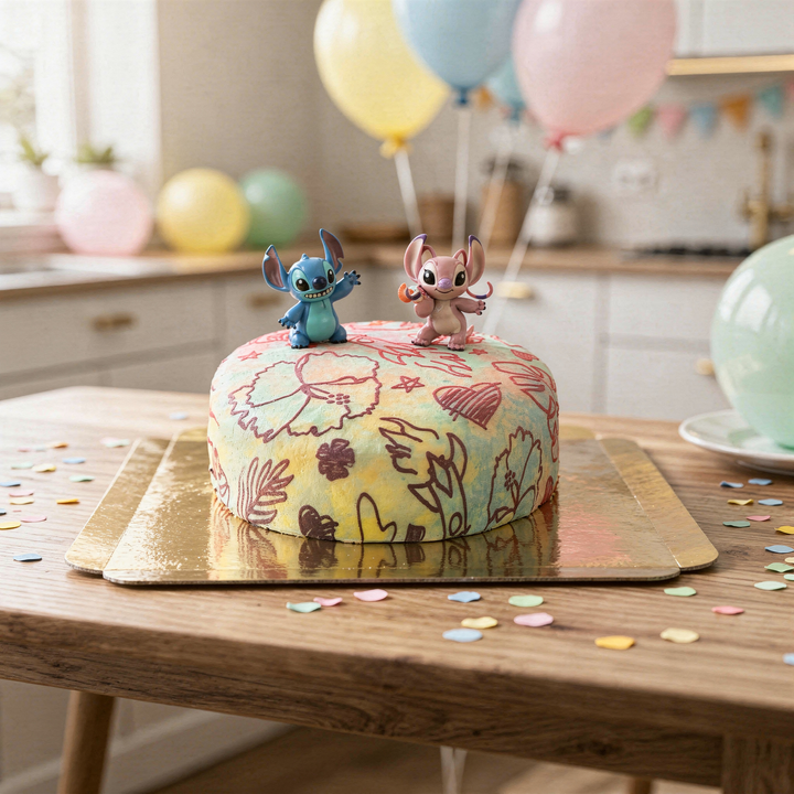 Angel & Stitch® på tårta