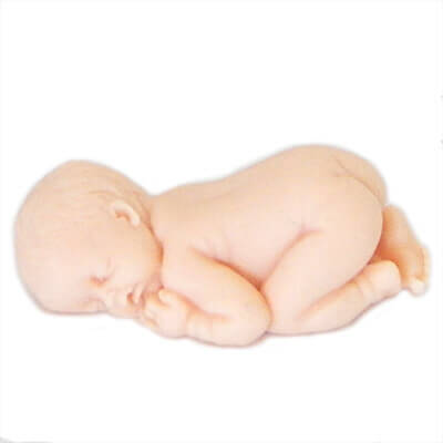 Babyfigur på tvåvåningstårta, blå