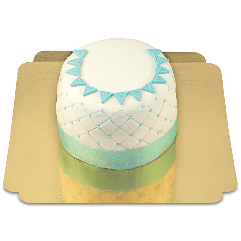 Happy Birthday Deluxetårta, blå