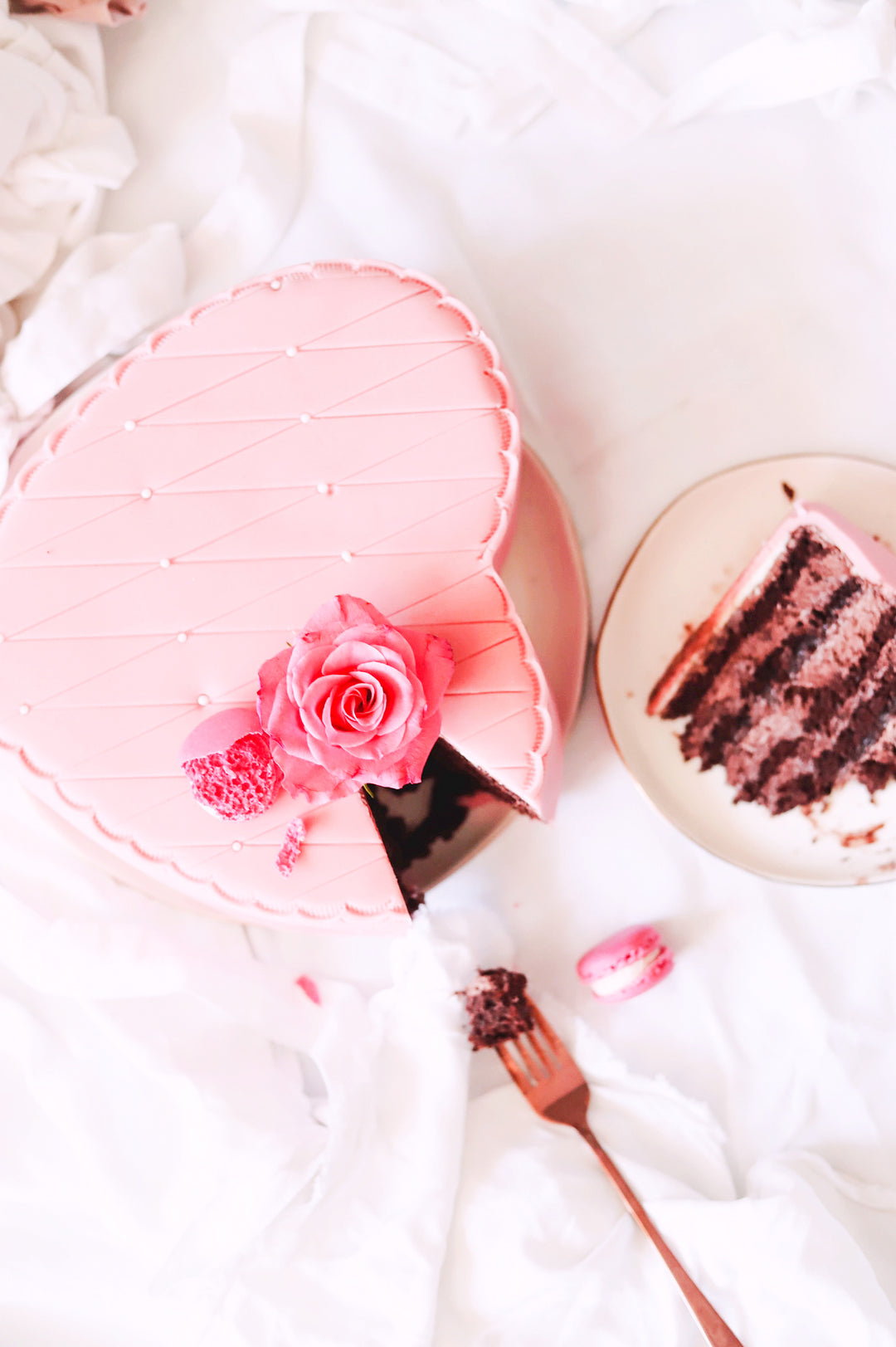 Deluxe Alla Hjärtans-tårta, rosa - dubbel höjd