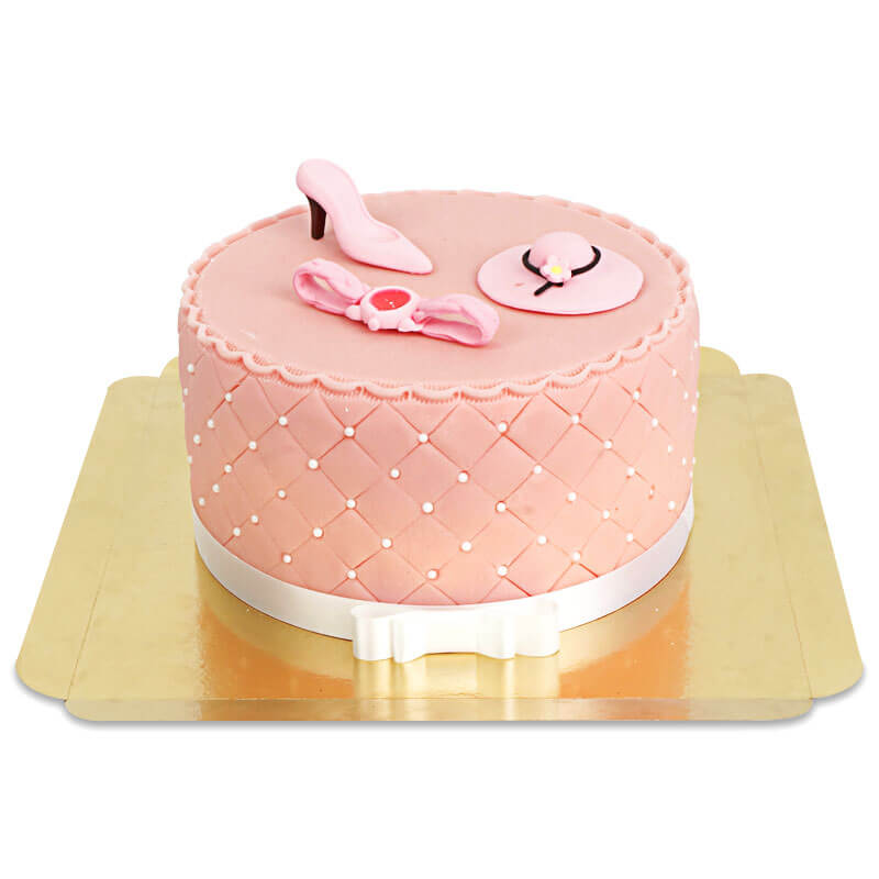 Deluxe Make-Up Cake med vitt band