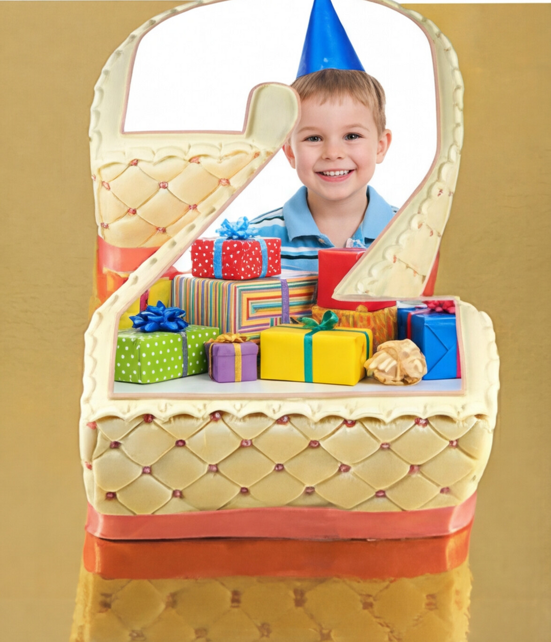 Deluxe siffertårta med foto, valfri färg