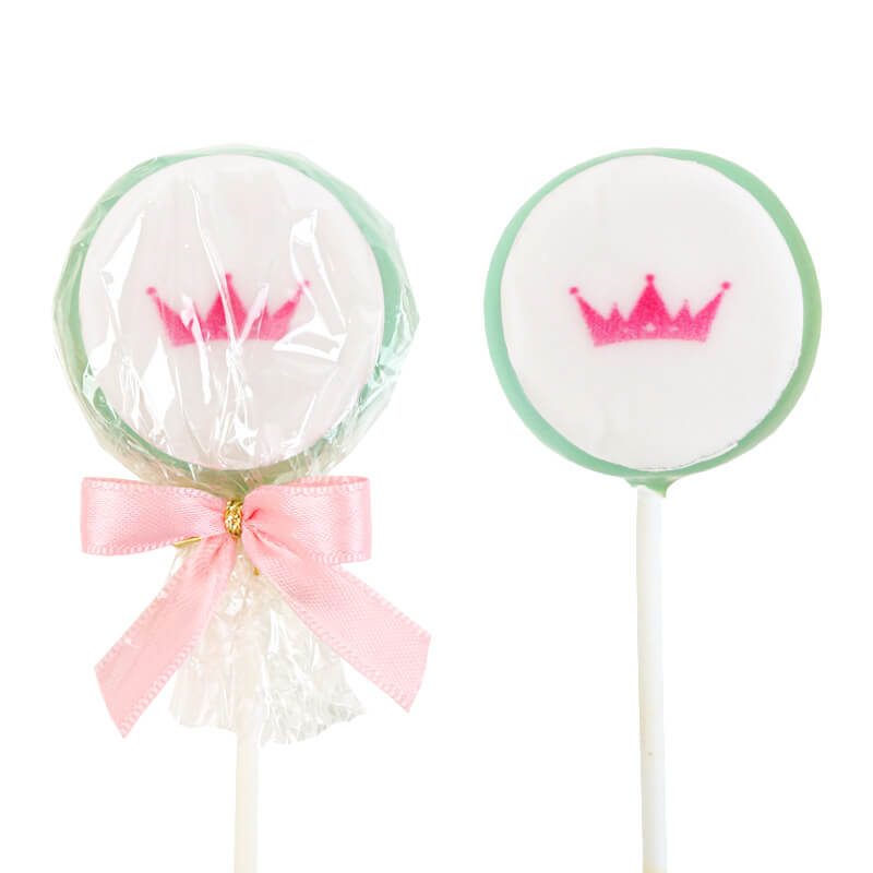Enfärgade Flat-Pops i olika färger med logotyp (12-pack)