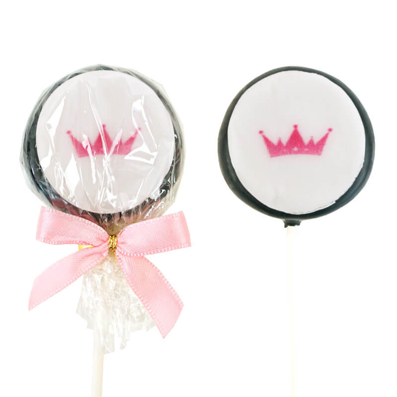 Enfärgade Flat-Pops i olika färger med logotyp (12-pack)