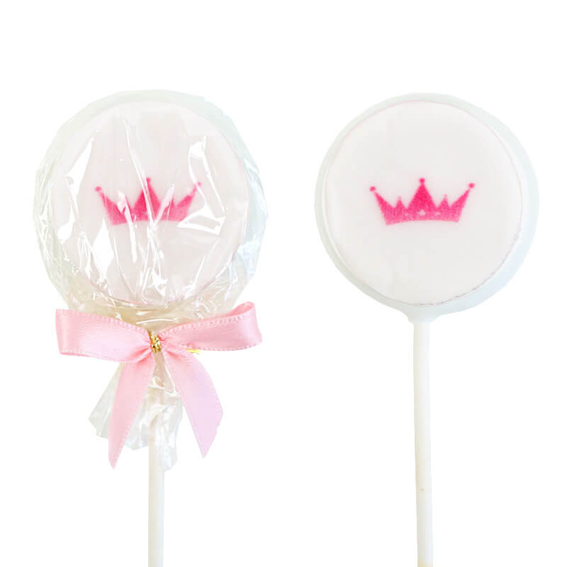 Enfärgade Flat-Pops i olika färger med logotyp (12-pack)