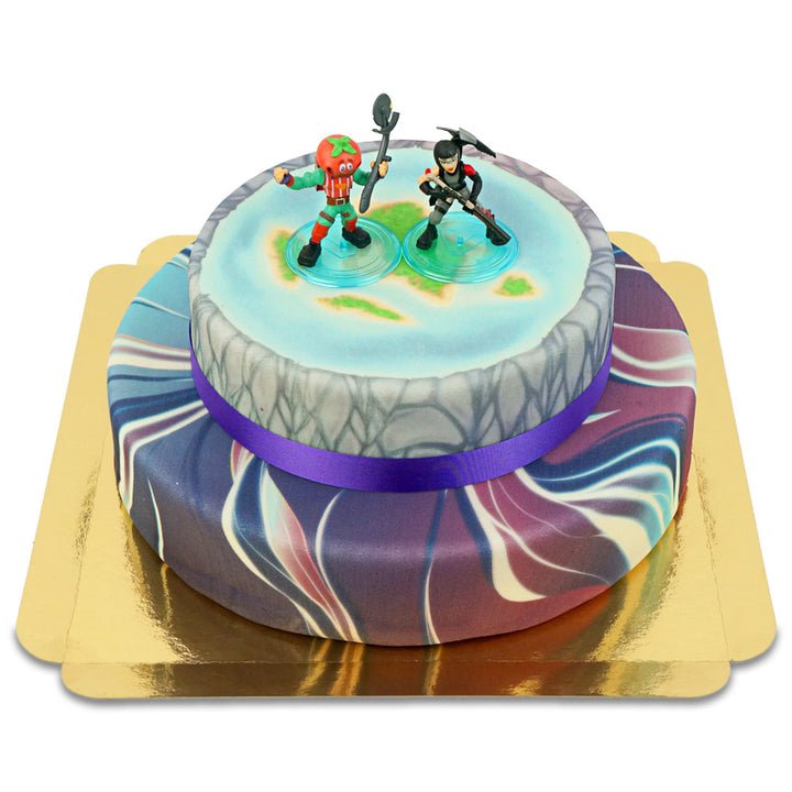 Fortnite® Figur på 2-vånings galaxetårta