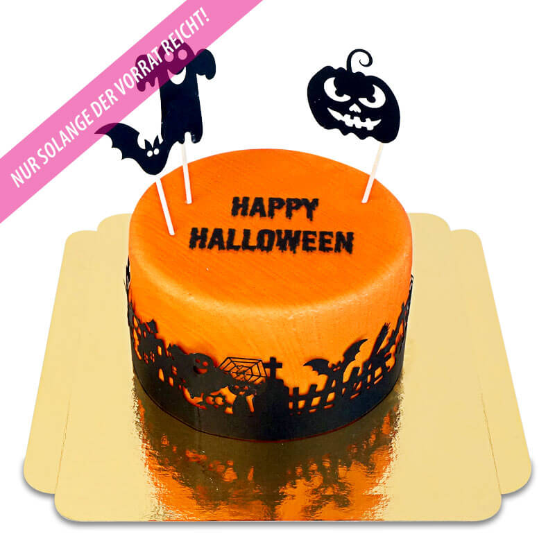 Deluxetårta Happy Halloween med Cake-Topper och Banderoll