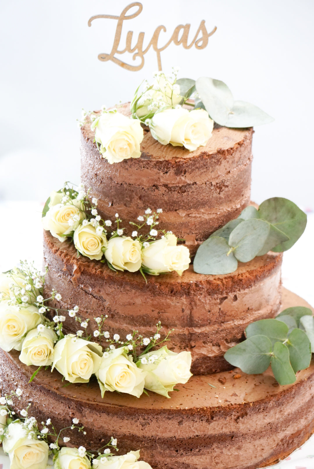 Naked cake choklad, Bröllopstårta