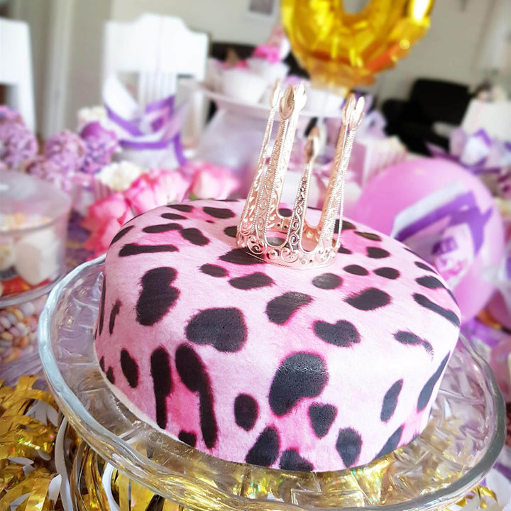 Leopardmönster tårta, rosa