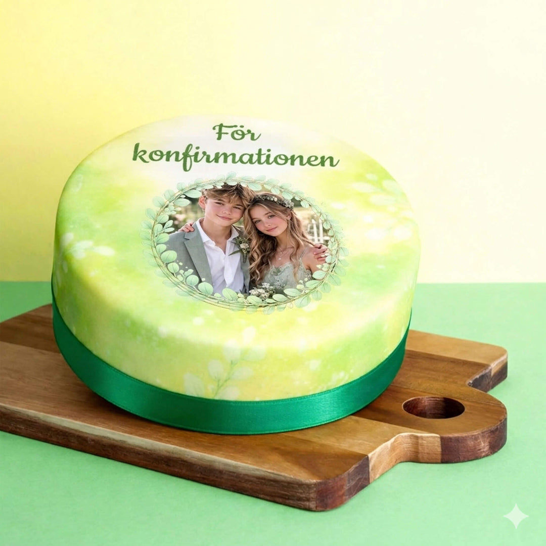 Eukalyptus fototårta konfirmation