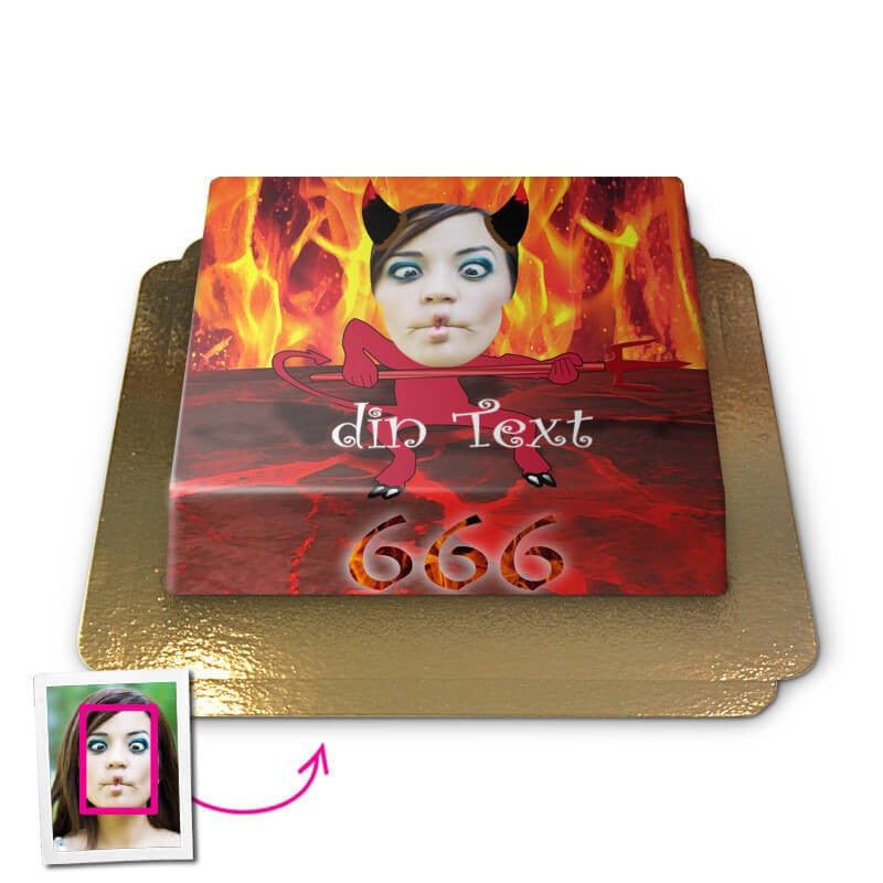 Djävul Face-Cake
