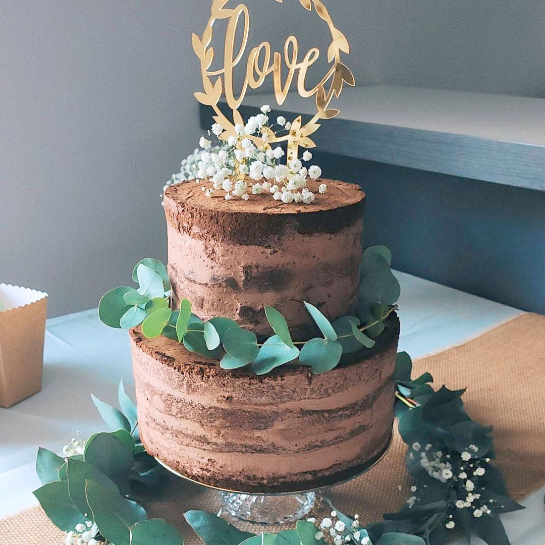 Tvåvånings Naked Cake med chokladsmak