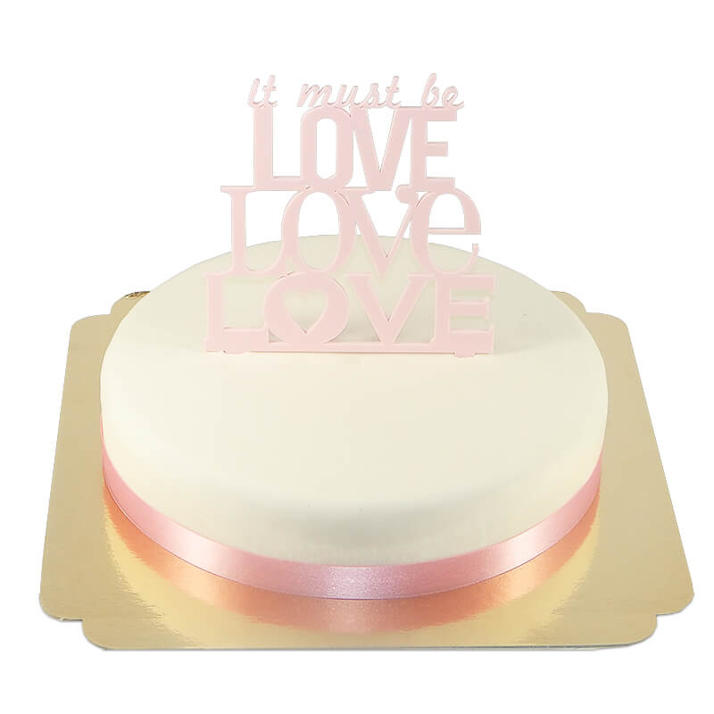 Tårtdekoration, "Love" i rosa