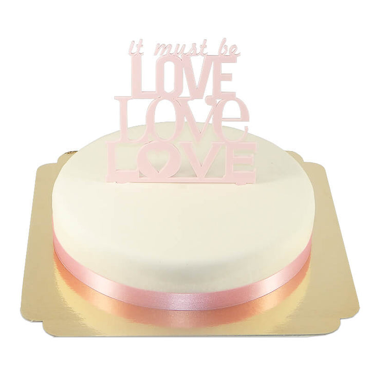 Tårtdekoration, "Love" i rosa