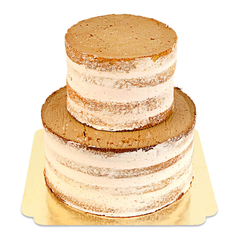 Naked Cake Persika-Passionsfrukt 2-vånings med kexcrunch