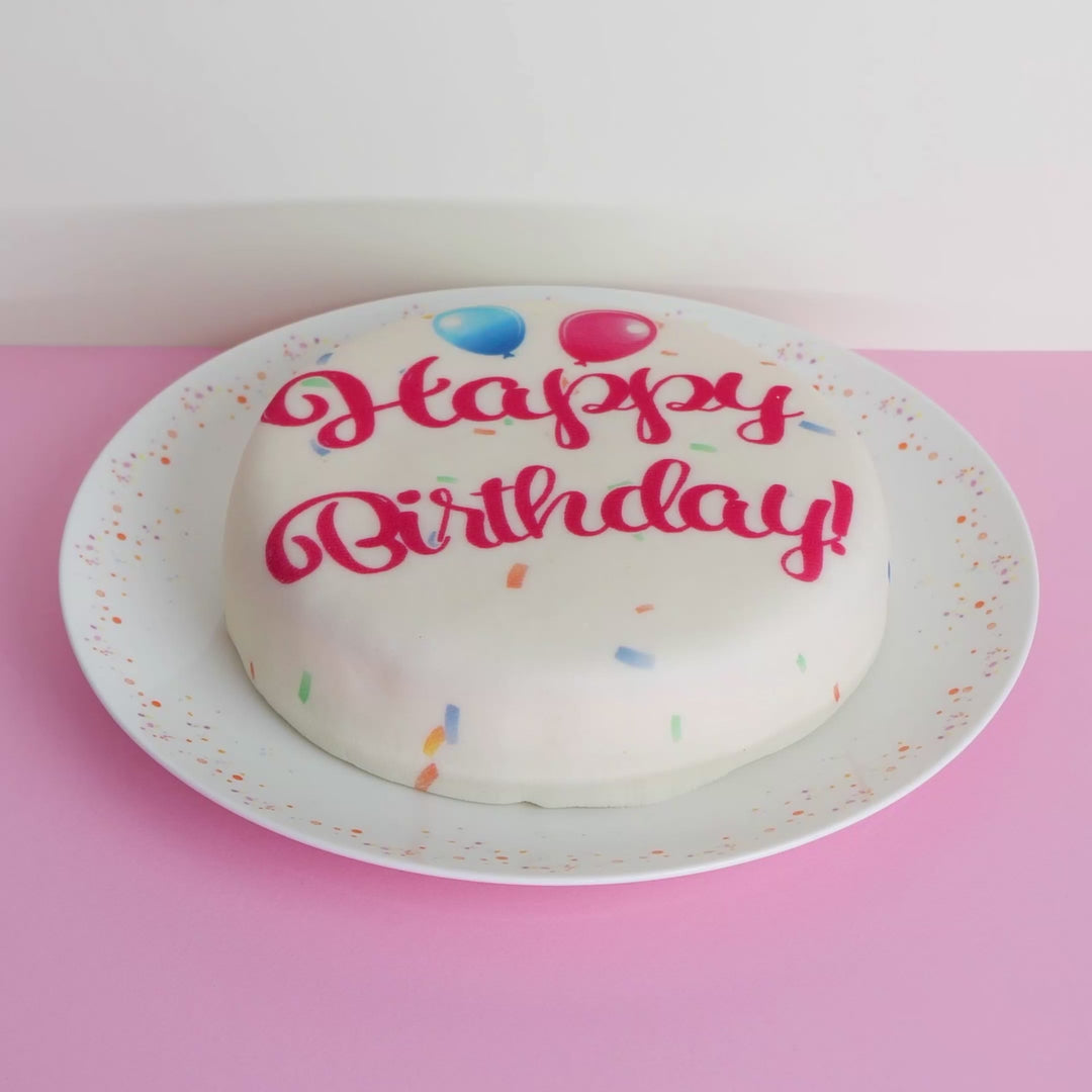 Happy Birthday tårta, rosa